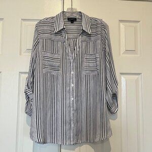 Fortune & Ivey Roll-Up Sleeve Blouse NWOT XL